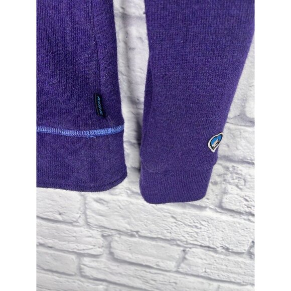 KUHL Women's Purple Striped Hood Chanti Fleece Wool Sweater XS - Picture 6 of 7